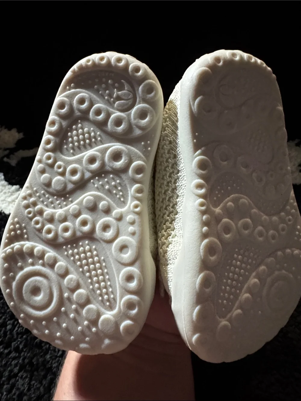 6 to 12 month Kids Knit Lace-Up Sneakers in Cream - Breathable Everyday Shoes